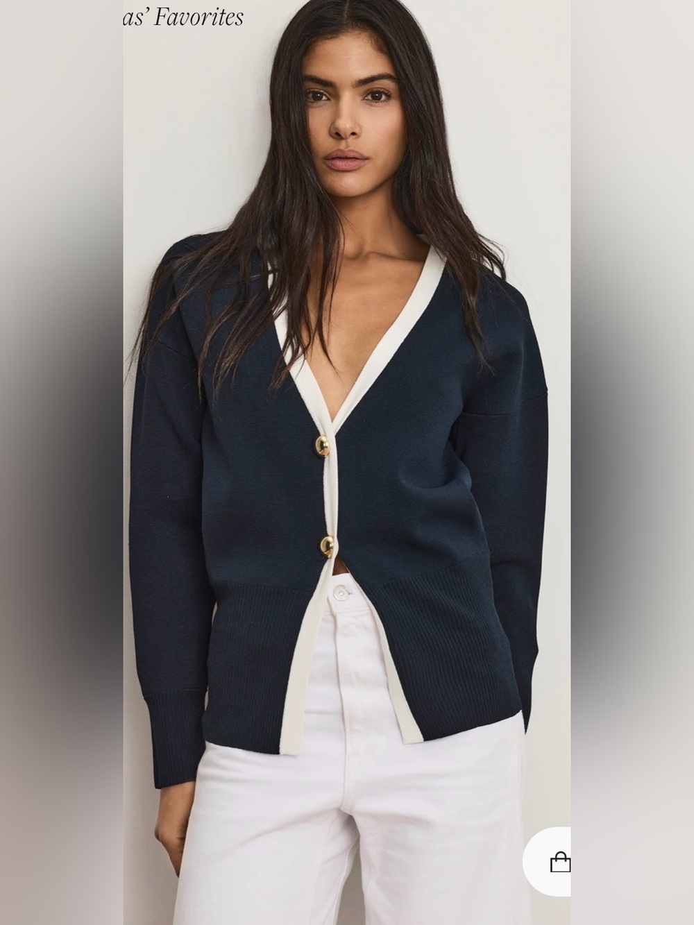 Veronica Beard Cillian Boyfriend Cardigan - Navy